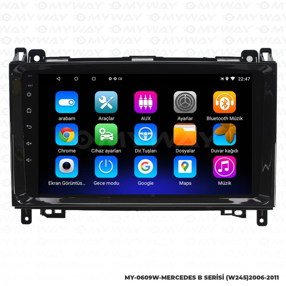 MERCEDES B150B180B200 ANDROİD 12 KABLOSUZ CARPLAY NAVİGASYON MULTİMEDYA EKRAN TEYP MYWAY MY