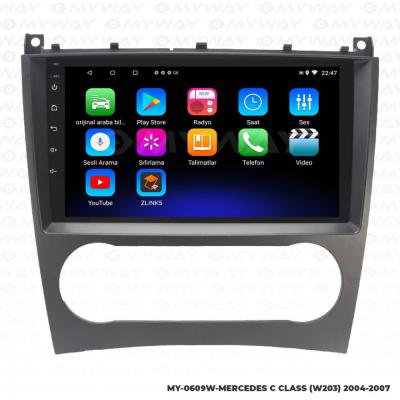 MERCEDES C CLASS W203 ANDROİD 12 MULTİMEDYA KABLOSUZ CARPLAY NAVİGASYON EKRAN TEYP - MYWAY MY-0609W