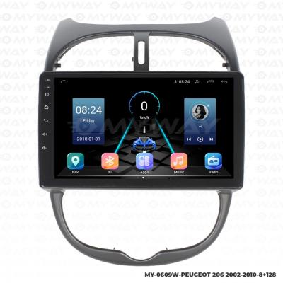 PEUGEOT 206 ANDROİD MULTİMEDYA CARPLAY NAVİGASYON EKRAN - 8GB RAM+128GB HDD - MYWAY