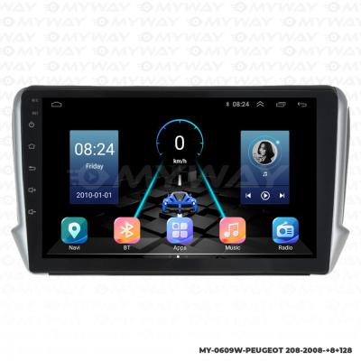 PEUGEOT 208-2008 ANDROİD MULTİMEDYA CARPLAY NAVİGASYON EKRAN - 8GB RAM+128GB HDD - MYWAY