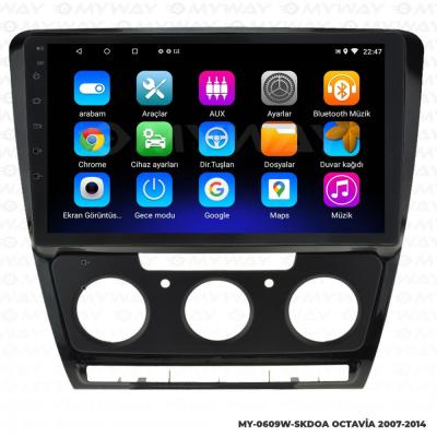 SKODA OCTAVİA ANDROİD 12 MULTİMEDYA KABLOSUZ CARPLAY NAVİGASYON EKRAN TEYP - MYWAY MY-0609W