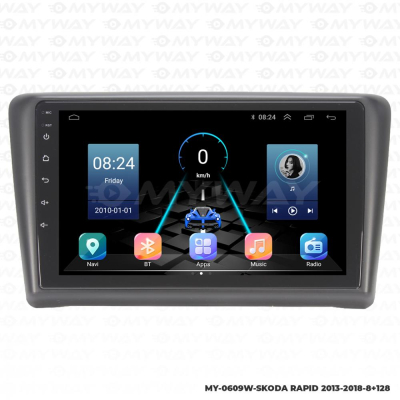 SKODA RAPİD ANDROİD MULTİMEDYA CARPLAY NAVİGASYON EKRAN - 8GB RAM+128GB HDD - MYWAY