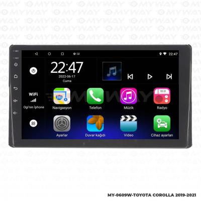 TOYOTA COROLLA 2019-2020-2021 ANDROİD 12 MULTİMEDYA KABLOSUZ CARPLAY NAVİGASYON EKRAN TEYP - MYWAY MY-0609W