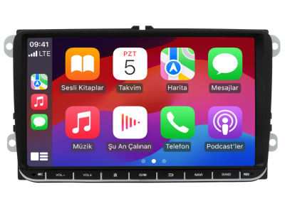 VOLKSWAGEN OEM 9'' UNİVERSAL MULTİMEDYA NAVİGASYON OEM CARPLAY + ANDROİD AUTO